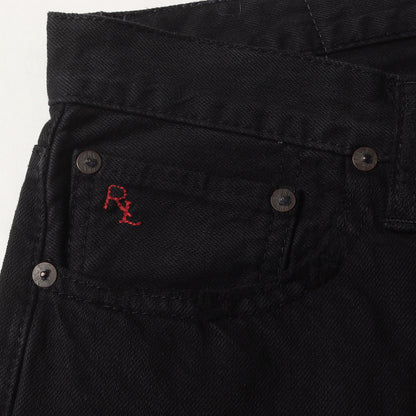 ダメージ加工 スリムフィット ブラック デニムパンツ