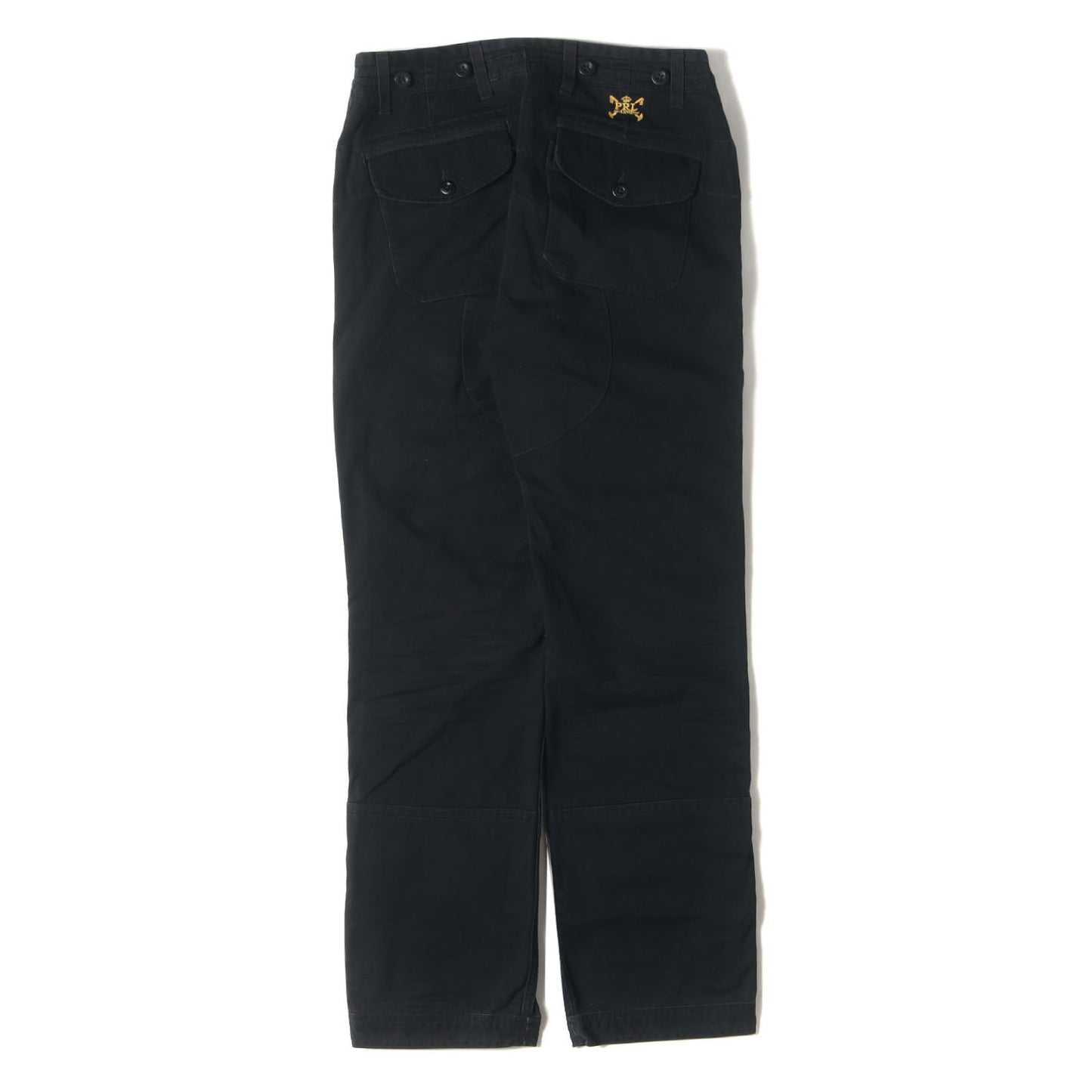 エンブレム刺繍 ダメージ加工 コットンツイル パンツ