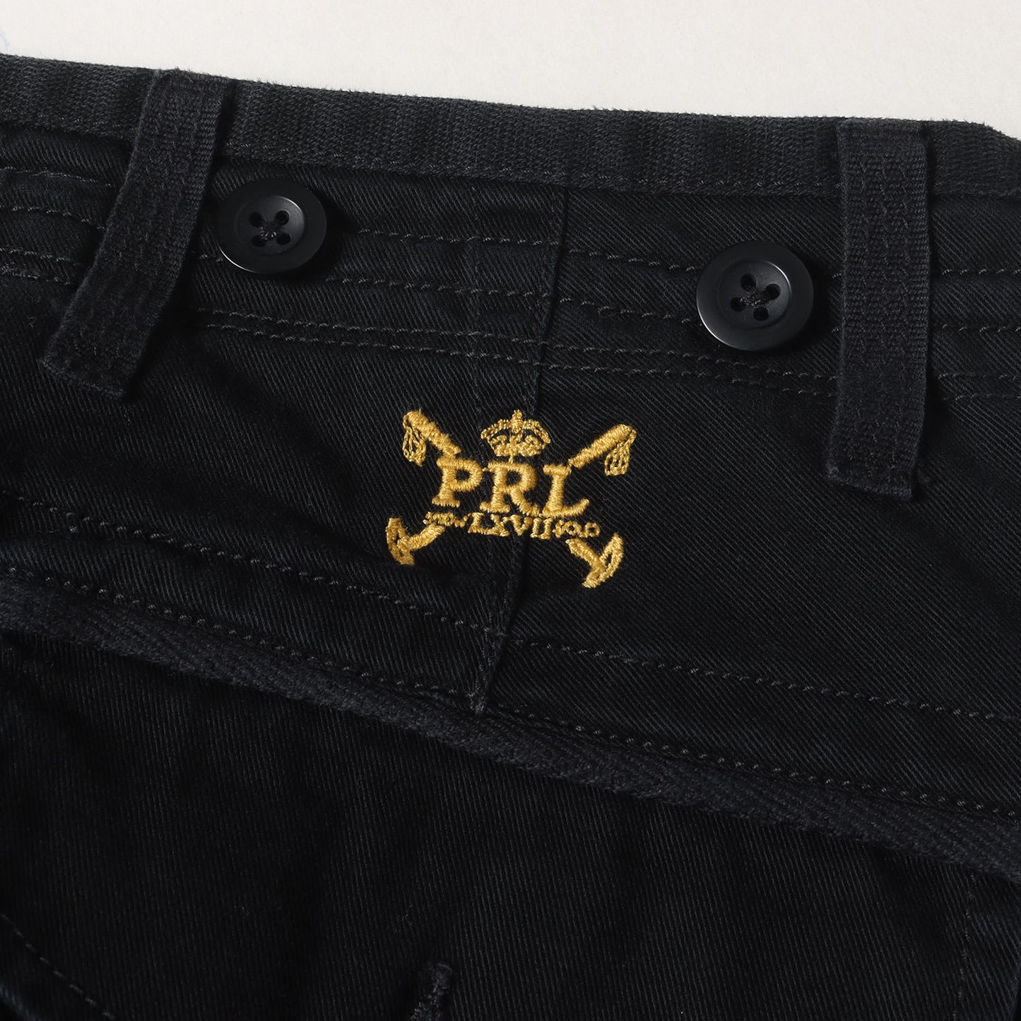 エンブレム刺繍 ダメージ加工 コットンツイル パンツ