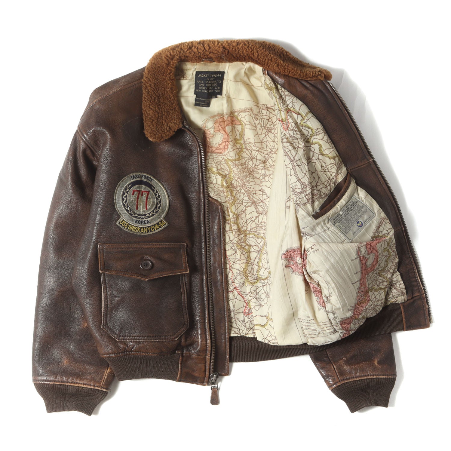 希少 雰囲気抜群] 80s トップガンモデル G-1 ゴートスキンレザー