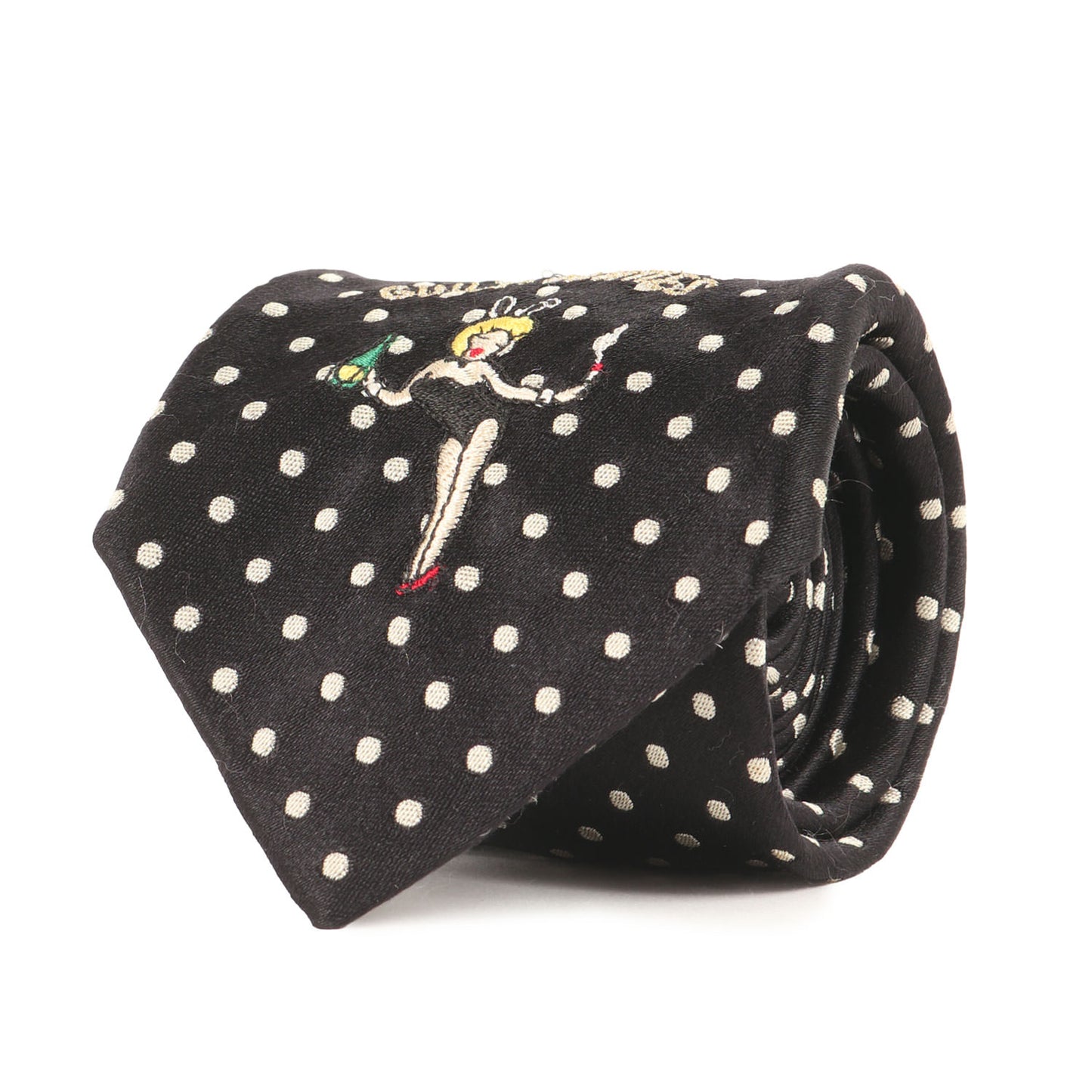 ドット柄 バニーガール シルク ネクタイ