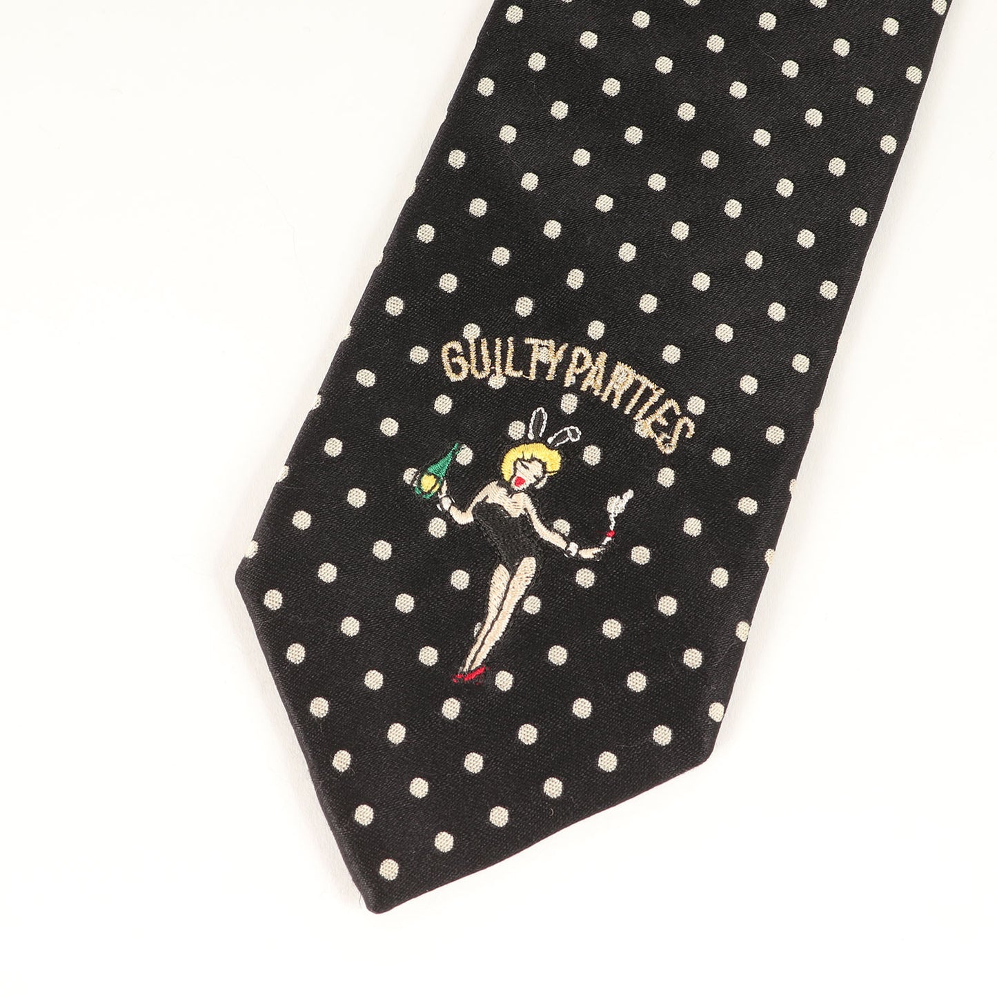 ドット柄 バニーガール シルク ネクタイ