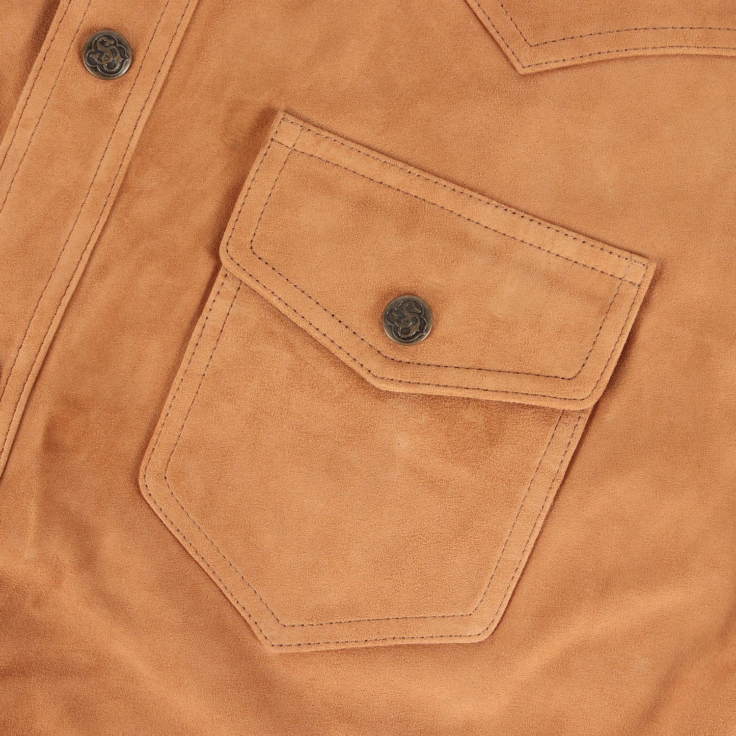 ゴートスウェード ウエスタン スナップボタン オーバーシャツ (Suede Overshirt)
