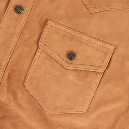 ゴートスウェード ウエスタン スナップボタン オーバーシャツ (Suede Overshirt)