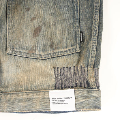 25SS	ヴィンテージリペア加工 1stタイプ サベージ デニムジャケット (SAVAGE DENIM TYPE-1 JACKET MOD)
