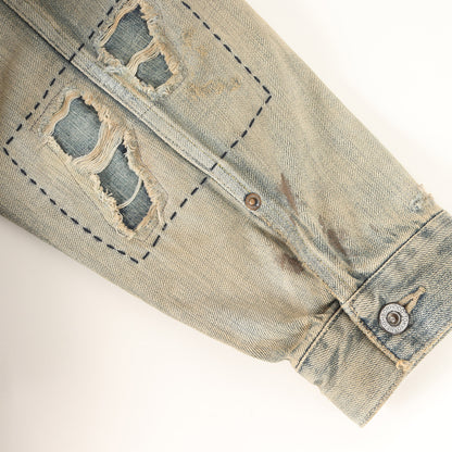25SS	ヴィンテージリペア加工 1stタイプ サベージ デニムジャケット (SAVAGE DENIM TYPE-1 JACKET MOD)