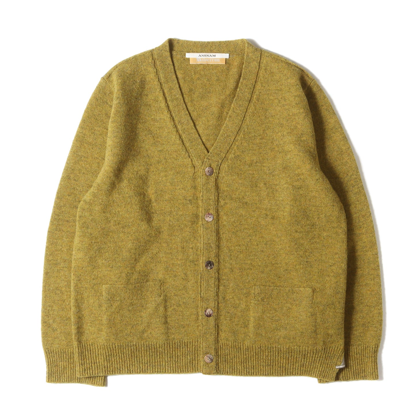 Riverrun エルボーパッチ付き ウールニット カーディガン