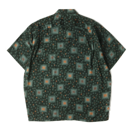 90s OLD STUSSY 王冠 白タグ 和柄 レーヨン アロハシャツ(USA製 / デッドストック)