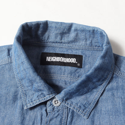22SS コットン/リネン シャンブレー ワークシャツ(CHAMBRAY CL-SHIRT LS)