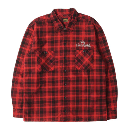 チェーン刺繍ロゴ プリントチェック フランネル シャツ(T-PRINT FLANNEL CHECK SHT)