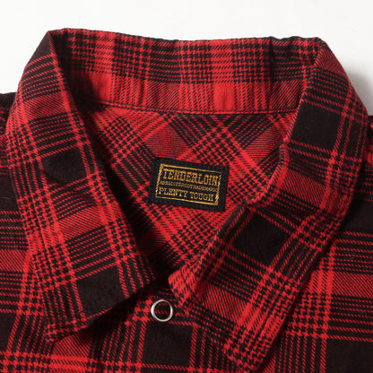 チェーン刺繍ロゴ プリントチェック フランネル シャツ(T-PRINT FLANNEL CHECK SHT)