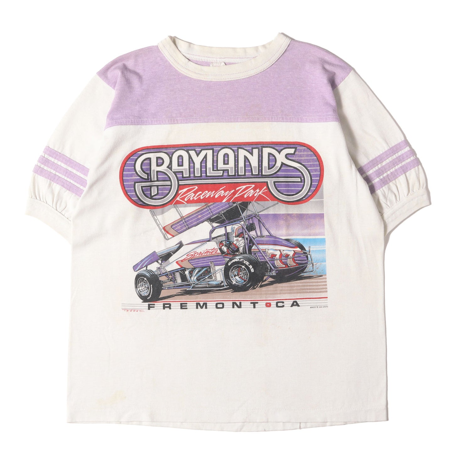 80s 企業物 BAYLANDS RACEWAY PARK フットボール Tシャツ(ANDYS tee-shirtsボディ / USA製)