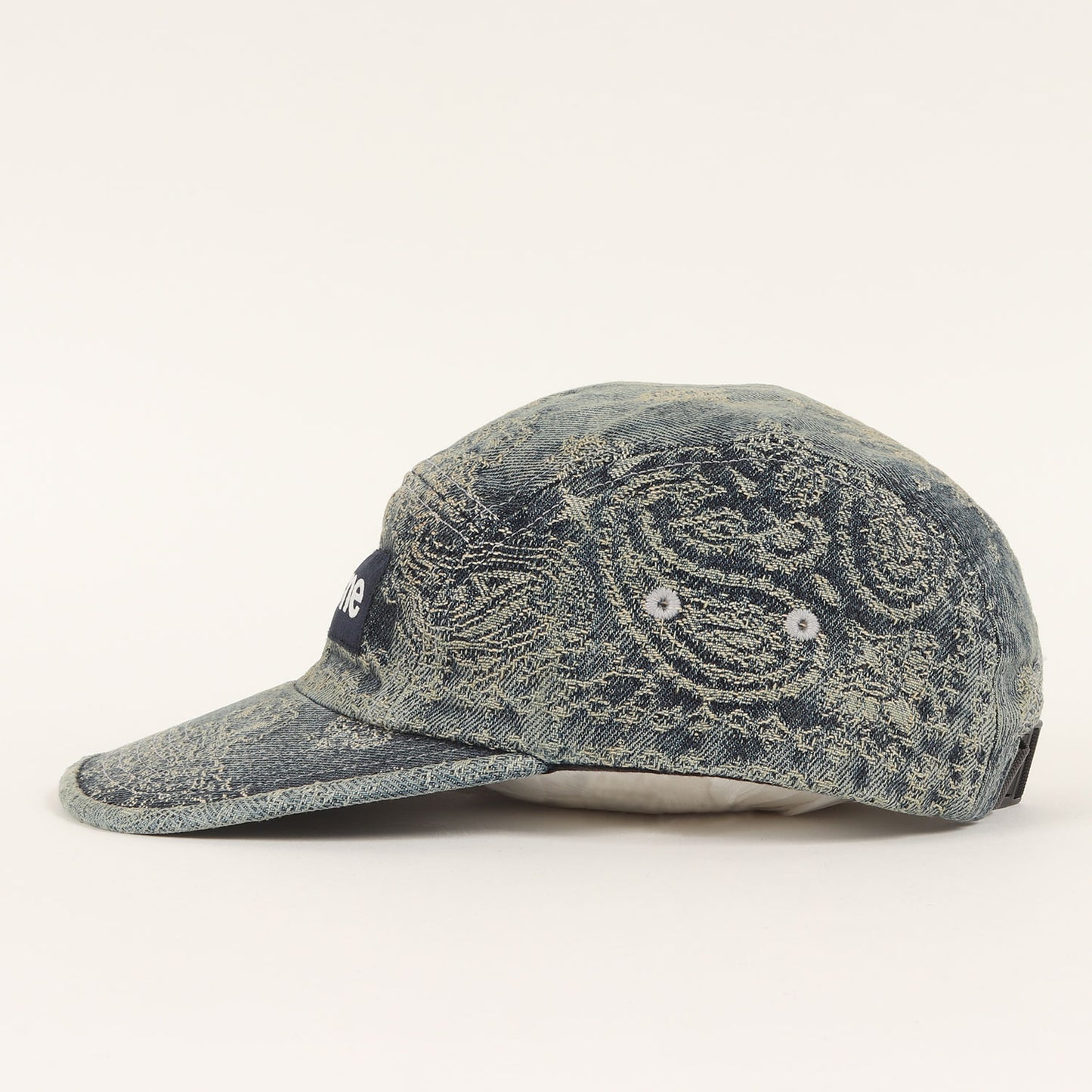 25SS バンダナ柄 ジャガード デニム BOXロゴ キャンプキャップ(Bandana Jacquard Denim Camp Cap)