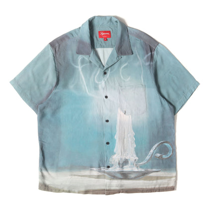 21SS キャンドル 柄 オープンカラー レーヨン 半袖シャツ(Fuck Rayon S/S Shirt)