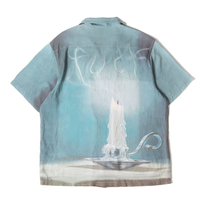 21SS キャンドル 柄 オープンカラー レーヨン 半袖シャツ(Fuck Rayon S/S Shirt)