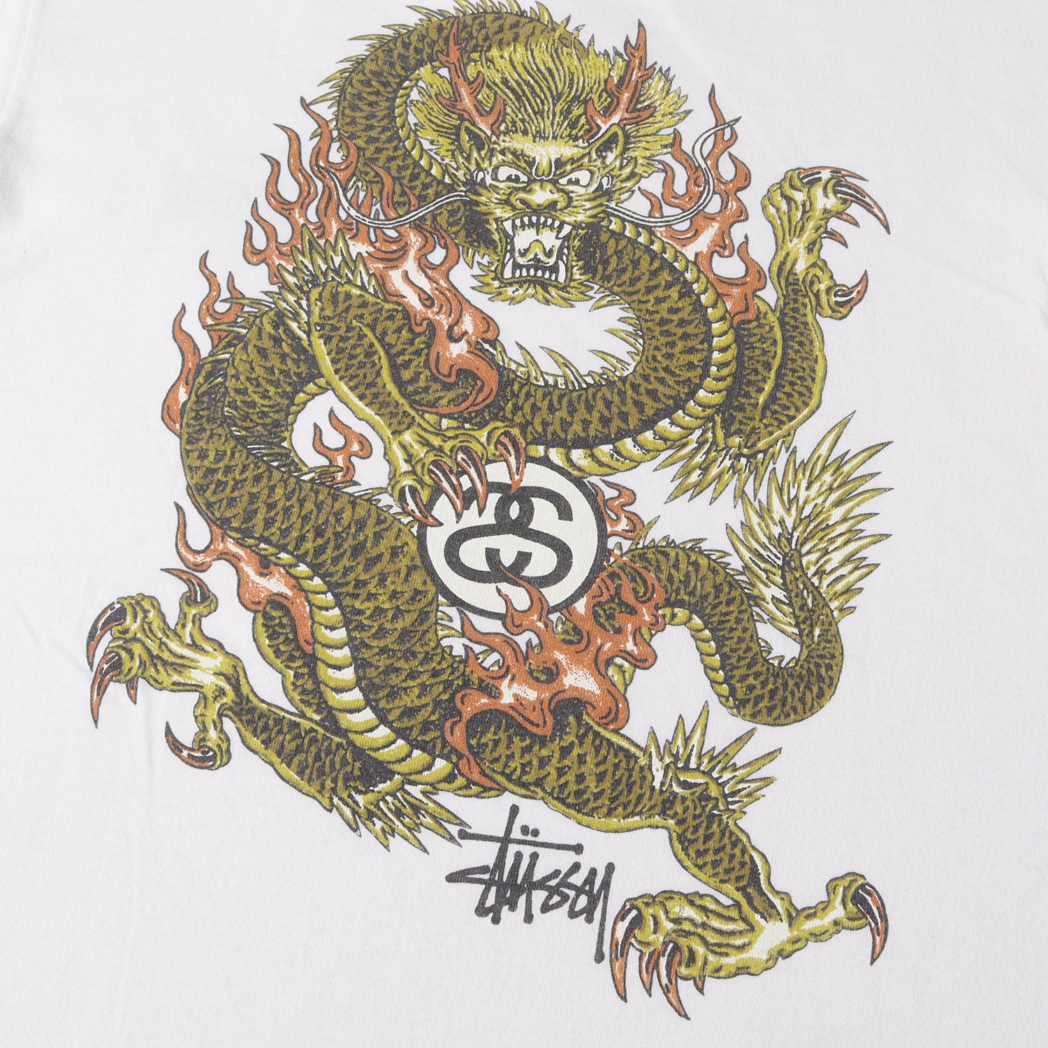 OLD STUSSY ドラゴンTシャツ　90s USA製　紺タグ STUSSY (ステューシー) 90s OLD STUSSY 紺タグ ドラゴン Tシャツ