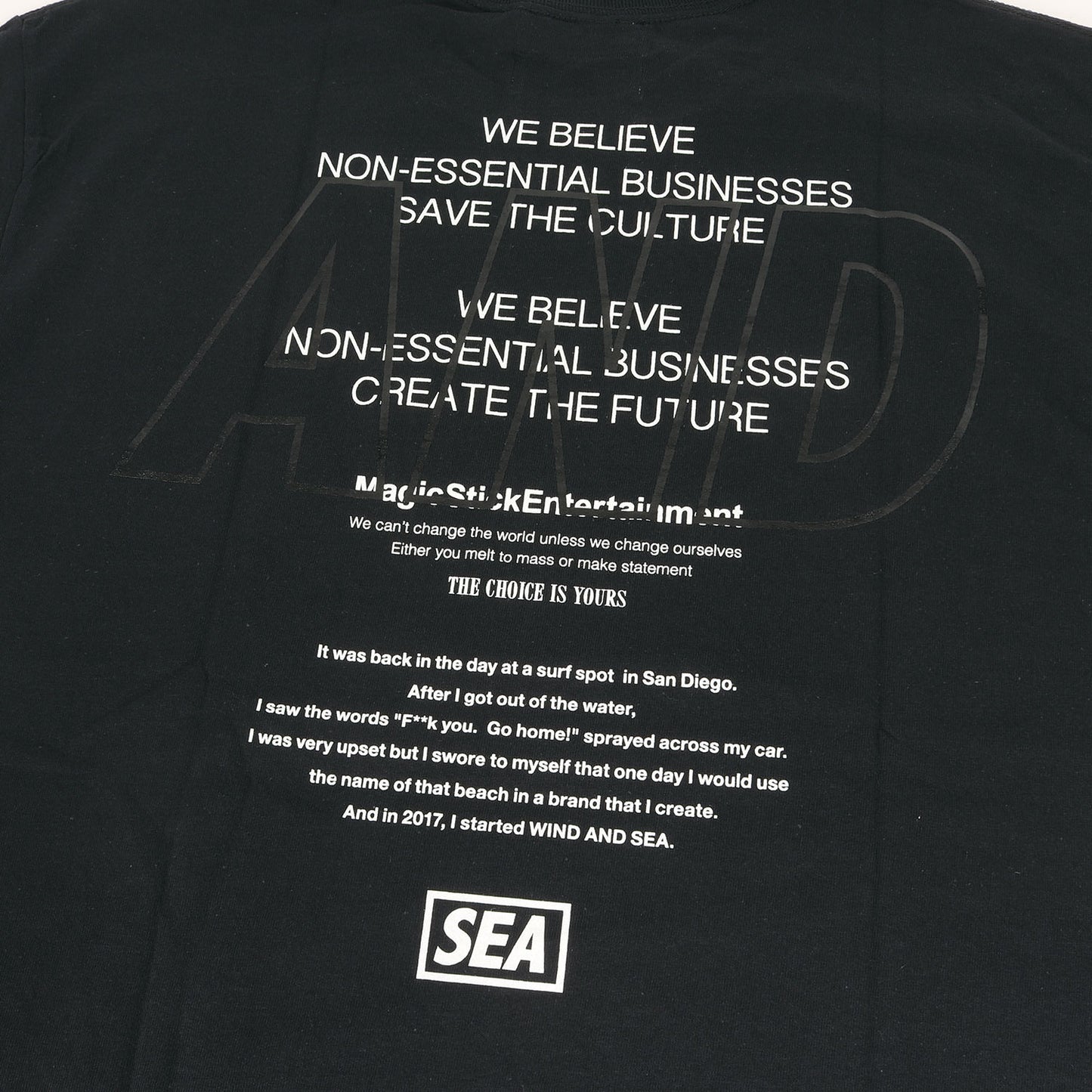 20SS ×MAGIC STICK ブランドロゴ クルーネック Tシャツ