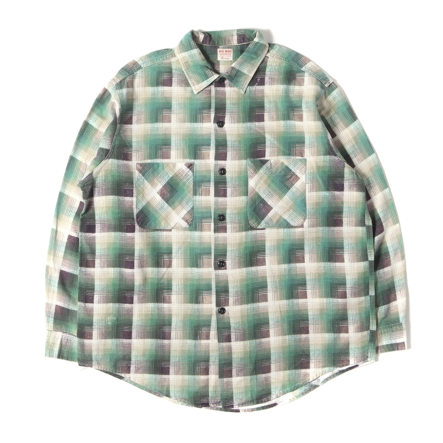 [希少カラー 好配色] 60s プリントチェック フランネルシャツ