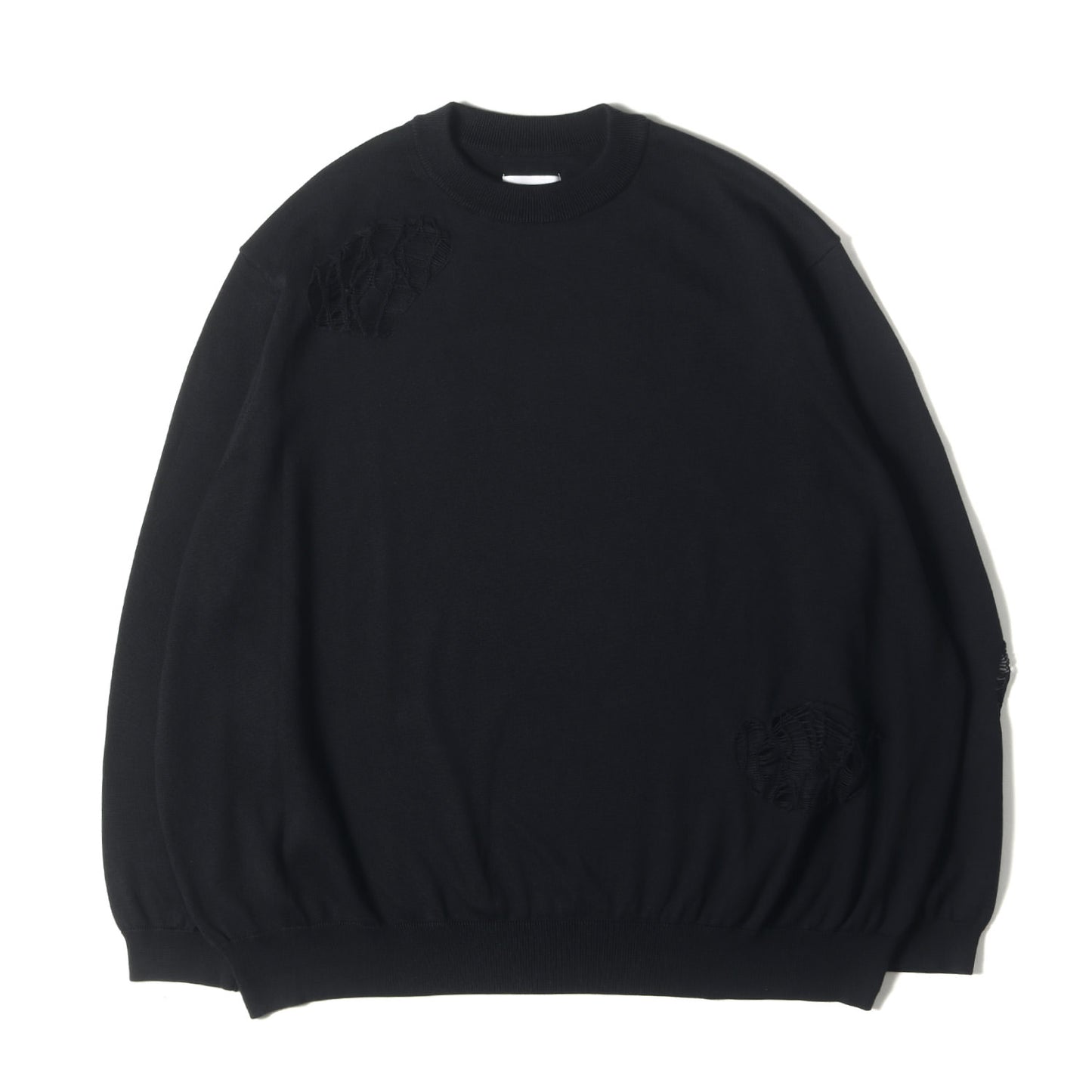 24SS クラッシュ加工 コットンニット セーター(crew neck sweater. clash)
