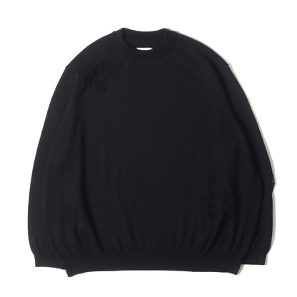 24SS クラッシュ加工 コットンニット セーター(crew neck sweater. clash)