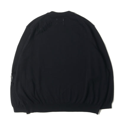 24SS クラッシュ加工 コットンニット セーター(crew neck sweater. clash)