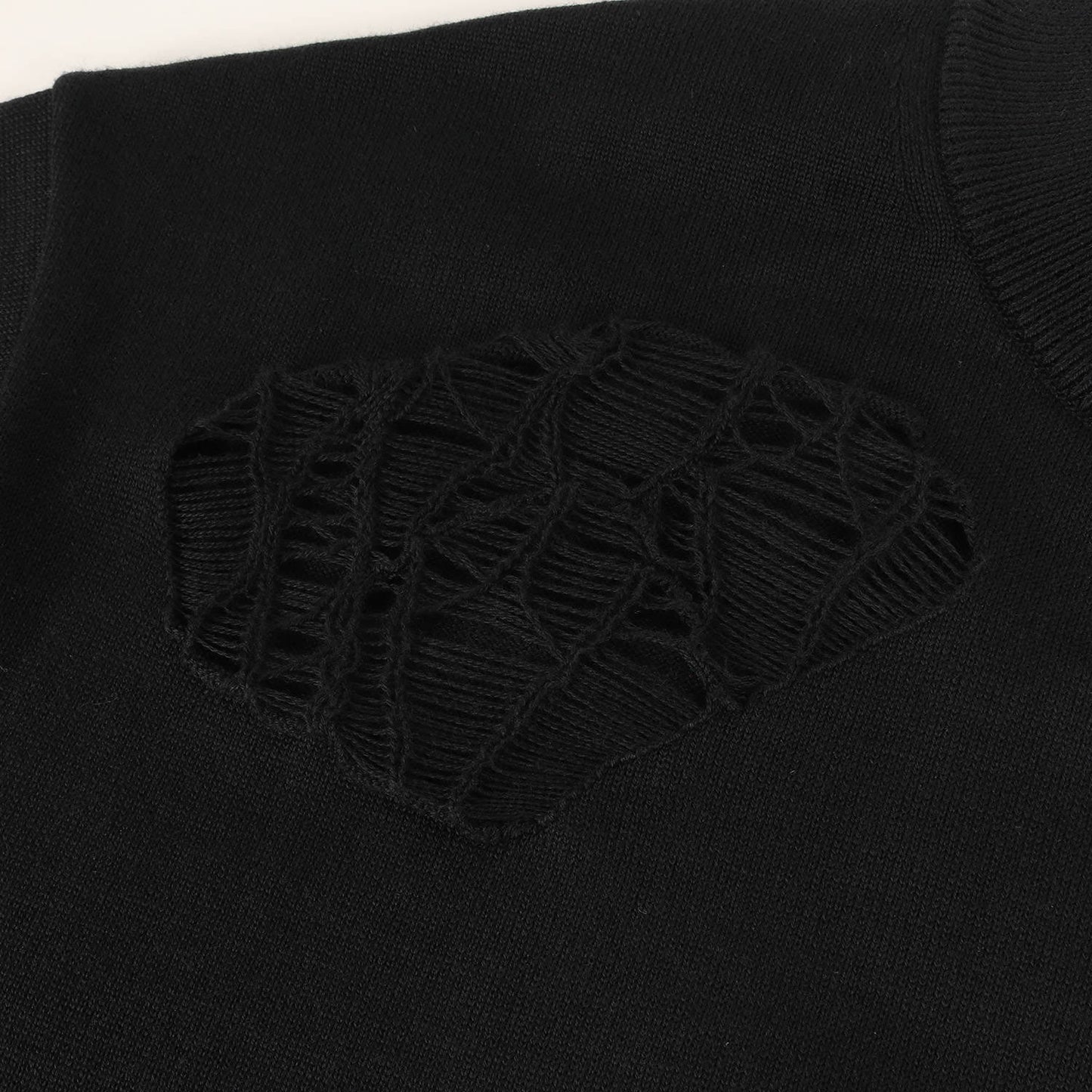 24SS クラッシュ加工 コットンニット セーター(crew neck sweater. clash)
