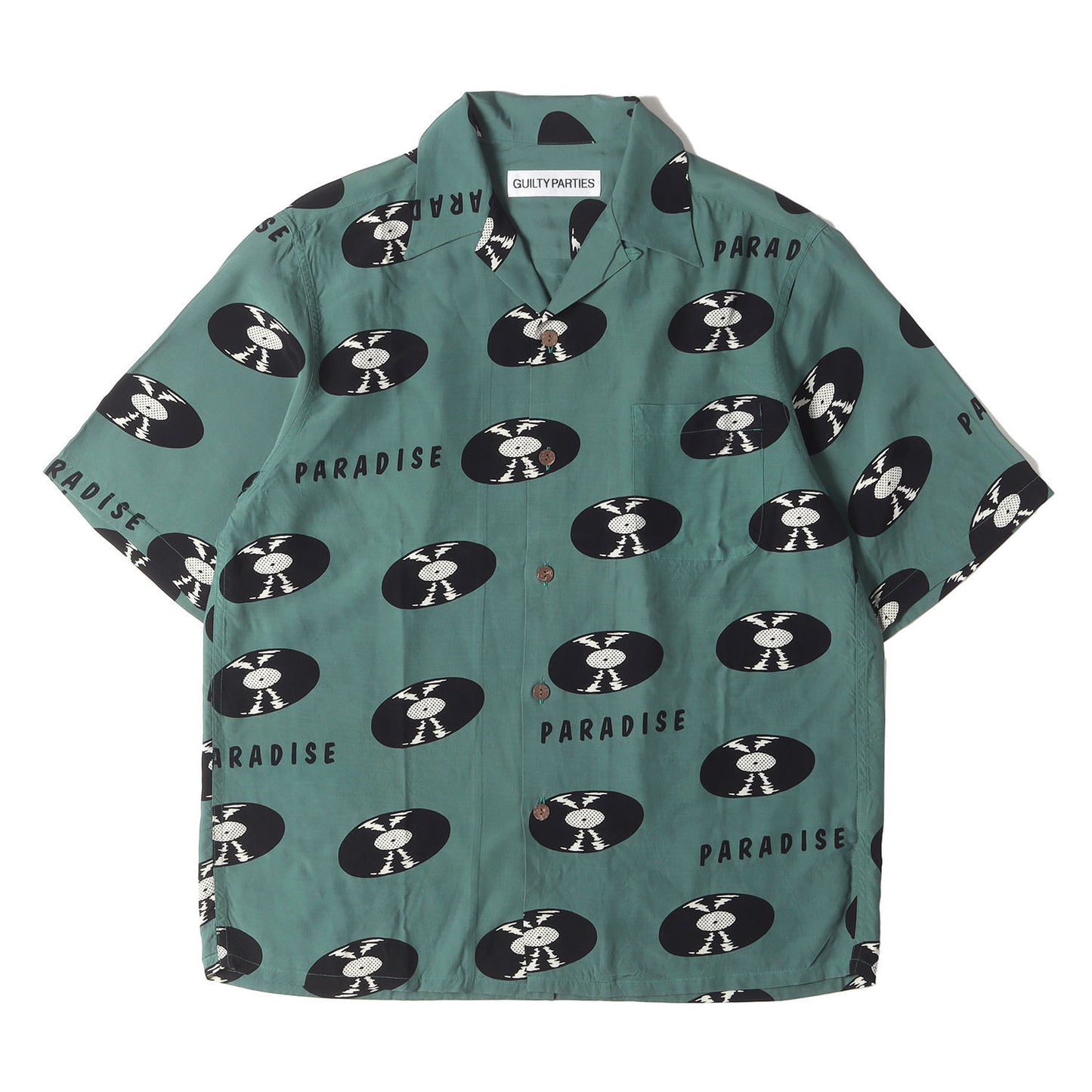 24SS レコード柄 レーヨン ハワイアンシャツ / アロハシャツ(RECORDS / S/S HAWAIIAN SHIRT)