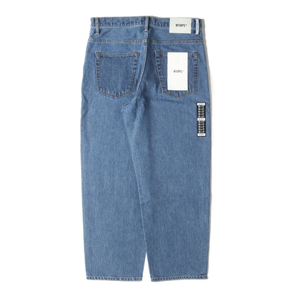 23AW ストーンバイオブリーチ加工 ワイド デニムパンツ(BLUES STRAIGHT / TROUSERS / COTTON. DENIM)