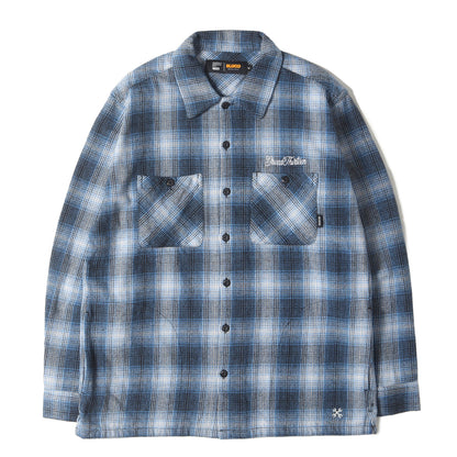 ロゴ刺繍 オンブレチェック ヘビー フランネルシャツ(OMBRE CHECK FLANNEL SHIRTS)