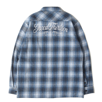 ロゴ刺繍 オンブレチェック ヘビー フランネルシャツ(OMBRE CHECK FLANNEL SHIRTS)