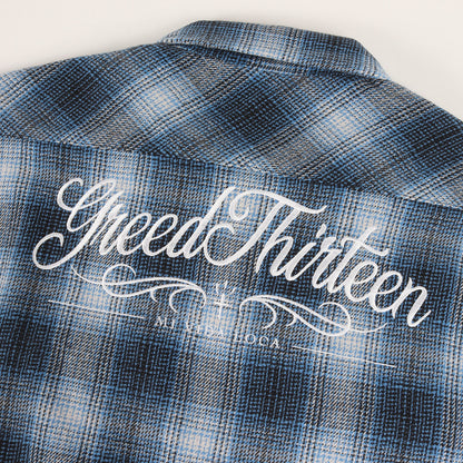 ロゴ刺繍 オンブレチェック ヘビー フランネルシャツ(OMBRE CHECK FLANNEL SHIRTS)