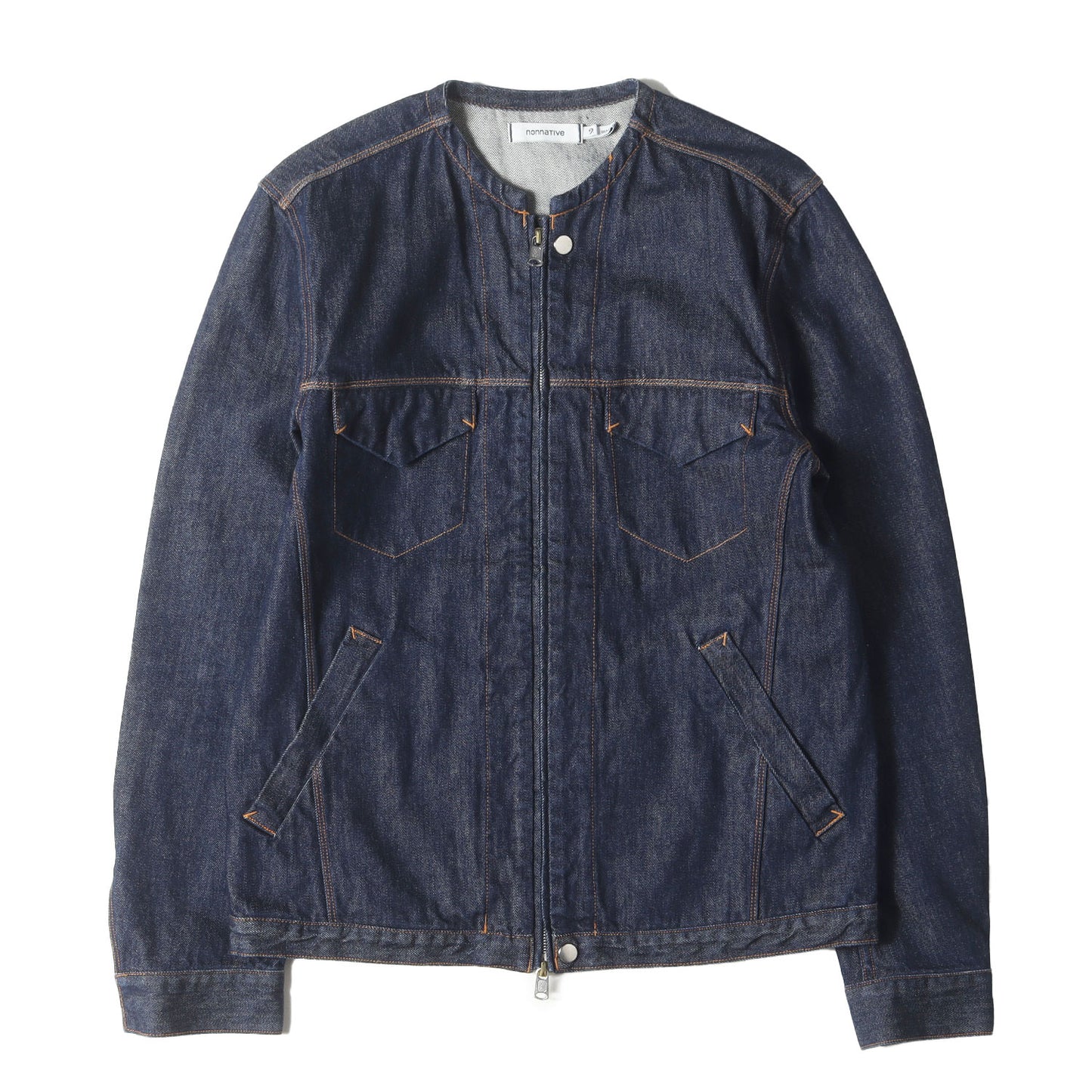 ×ORTA ノーカラー ジップ デニムジャケット(TRACKER BLOUSON)