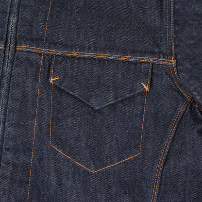 ×ORTA ノーカラー ジップ デニムジャケット(TRACKER BLOUSON)