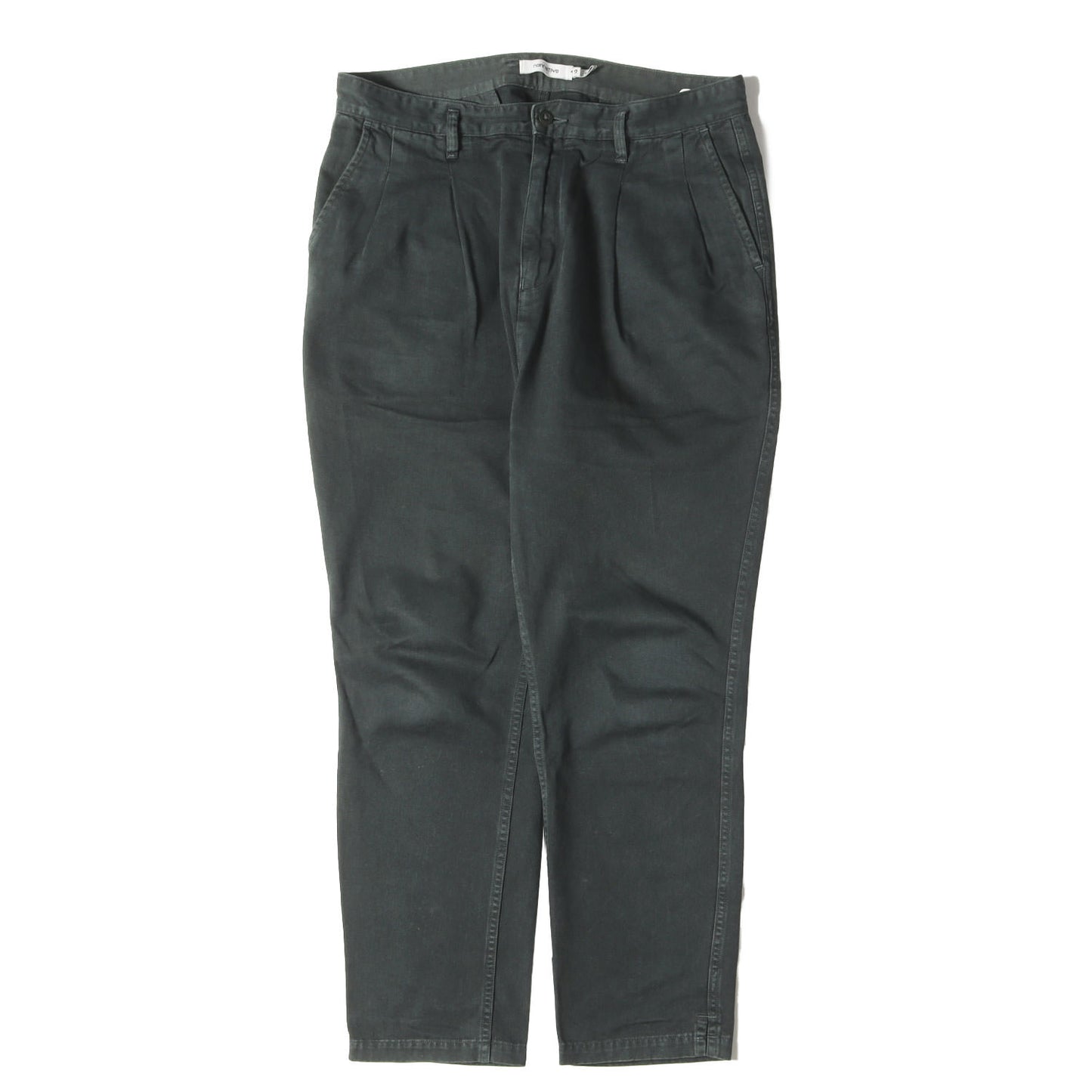 チノクロス アンクルカット パンツ(CLERK ANKLE CUT TROUSERS RELAX FIT COTTON CHINO CLOTH OVERDYED)