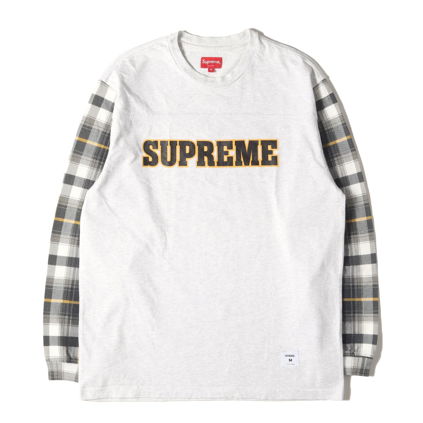 21AW 袖チェック ロングスリーブ Tシャツ(Plaid Sleeve L/S Top)