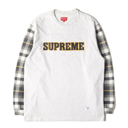 21AW 袖チェック ロングスリーブ Tシャツ(Plaid Sleeve L/S Top)