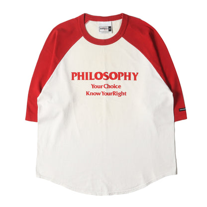 00s PHILOSOPHYストア限定 フロッキープリント ラグラン 7分袖 Tシャツ