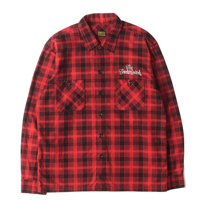 チェーン刺繍ロゴ プリントチェック フランネル シャツ(T-PRINT FLANNEL CHECK SHT)
