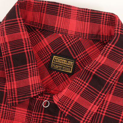 チェーン刺繍ロゴ プリントチェック フランネル シャツ(T-PRINT FLANNEL CHECK SHT)