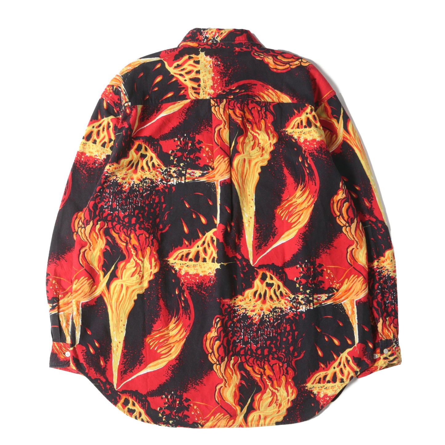 火山柄 オーバーサイズ コットンシャツ(Eruption Open-Neck Shirt)