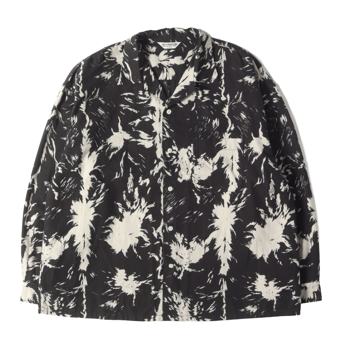 21AW ウルフ柄 オープンカラー オーバーサイズ フランネルシャツ (Wolf Print Nel Open Collar Shirt)