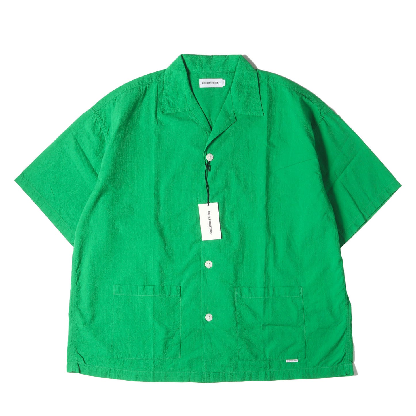 24SS ワイドシルエット オープンカラー 半袖シャツ(Finx Cotton Cordlane Open Collar S/S Shirt)