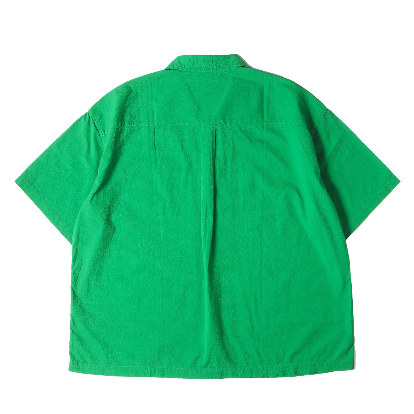 24SS ワイドシルエット オープンカラー 半袖シャツ(Finx Cotton Cordlane Open Collar S/S Shirt)