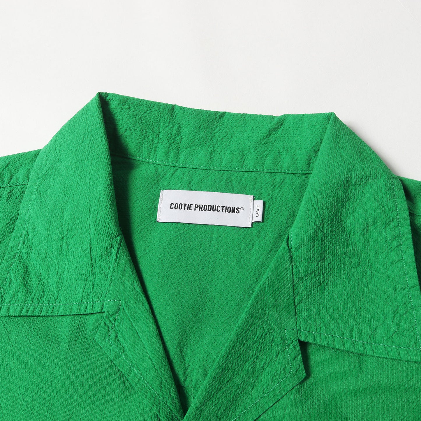 24SS ワイドシルエット オープンカラー 半袖シャツ(Finx Cotton Cordlane Open Collar S/S Shirt)