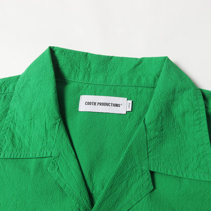 24SS ワイドシルエット オープンカラー 半袖シャツ(Finx Cotton Cordlane Open Collar S/S Shirt)