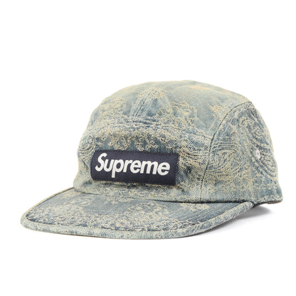 25SS バンダナ柄 ジャガード デニム BOXロゴ キャンプキャップ(Bandana Jacquard Denim Camp Cap)