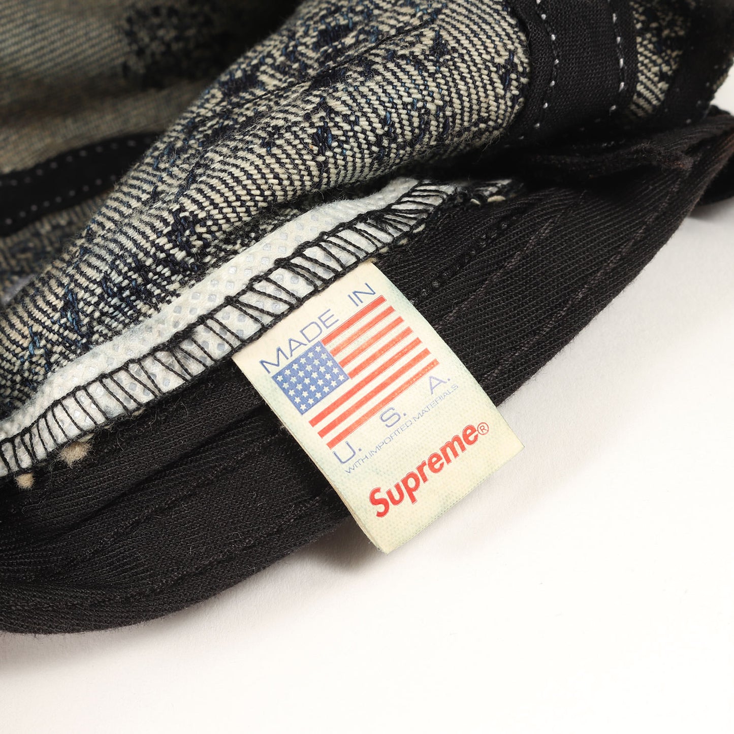 25SS バンダナ柄 ジャガード デニム BOXロゴ キャンプキャップ(Bandana Jacquard Denim Camp Cap)