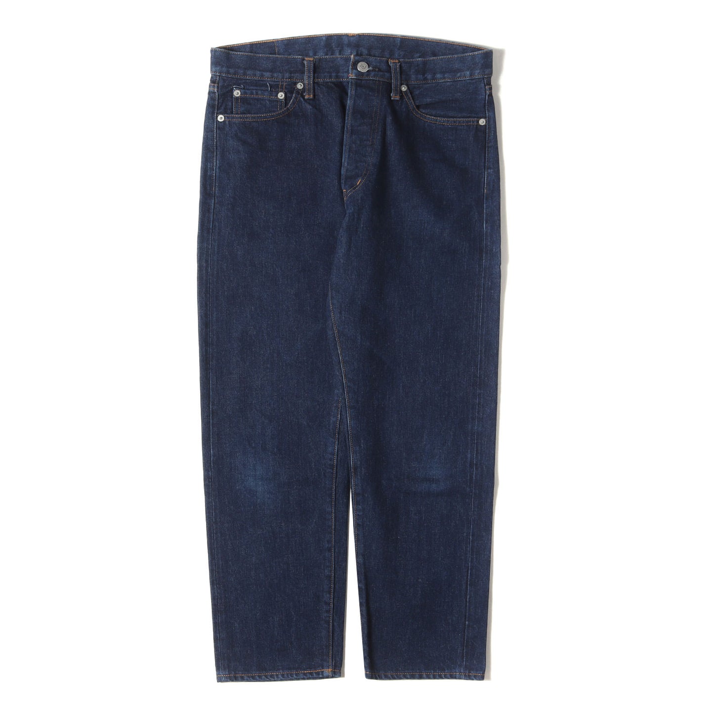 ワンウォッシュ加工 テーパード デニムパンツ