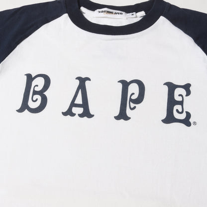 00s BAPEロゴ 7分袖 ラグラン Tシャツ