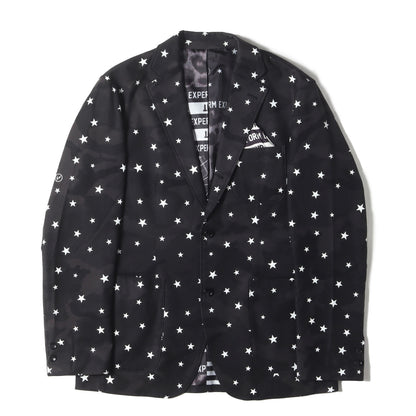 裏地アーカイブ柄 スターカモ ストレッチ テーラードジャケット